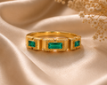 Emerald Luxe Baguette Ring For Women(size 7,8)