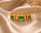 Emerald Luxe Baguette Ring For Women(size 7,8)