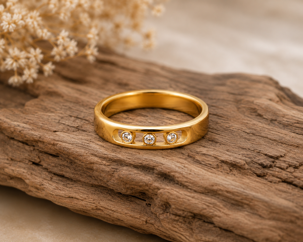 Elegant Triple Crystal Band Ring For Women (size7,8,9)
