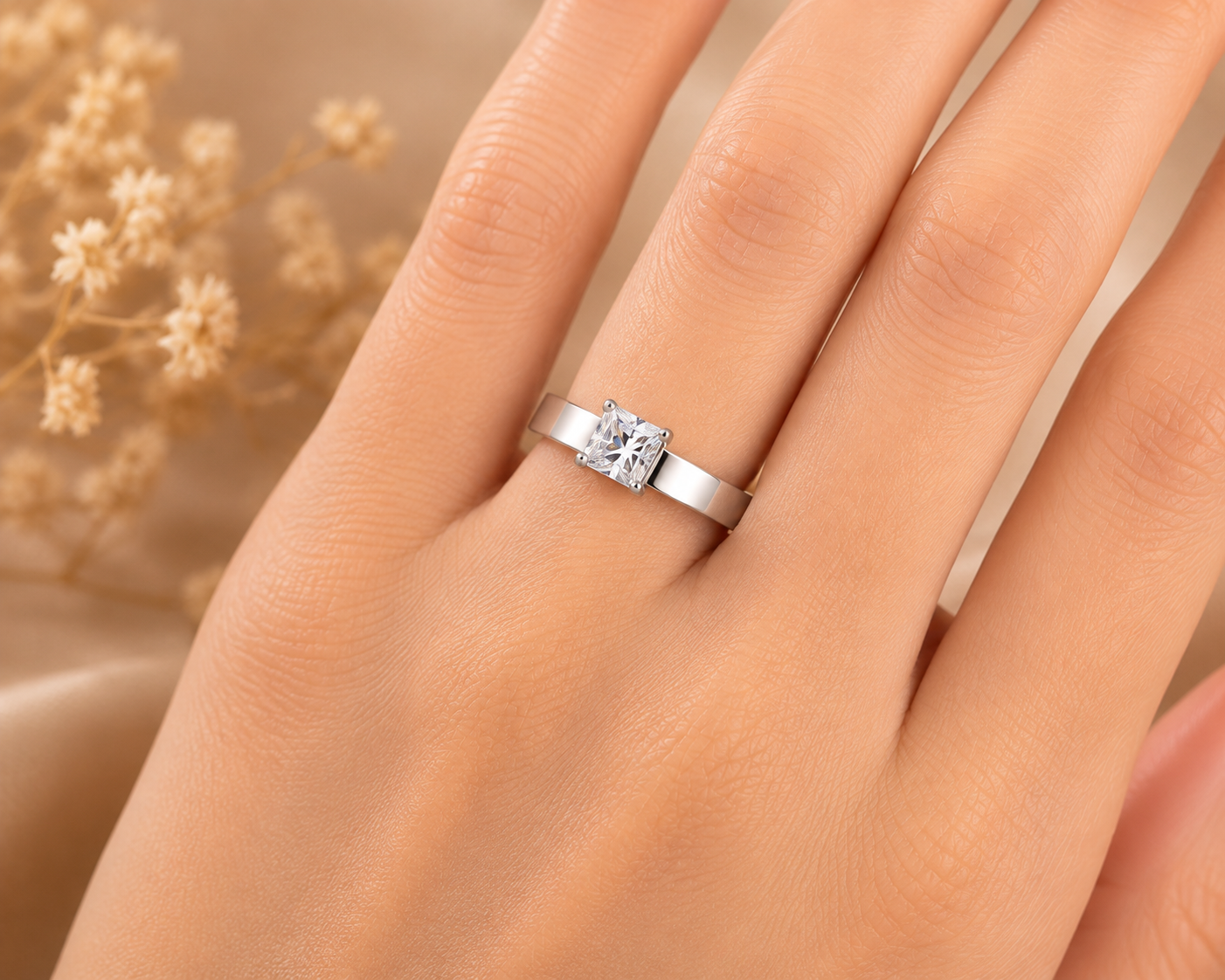 Grace Princess Diamond-Look Ring(size7,8,)