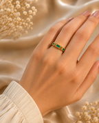 Emerald Luxe Baguette Ring For Women(size 7,8)