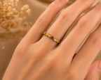 Golden Hex Crystal Ring(size 7,8)