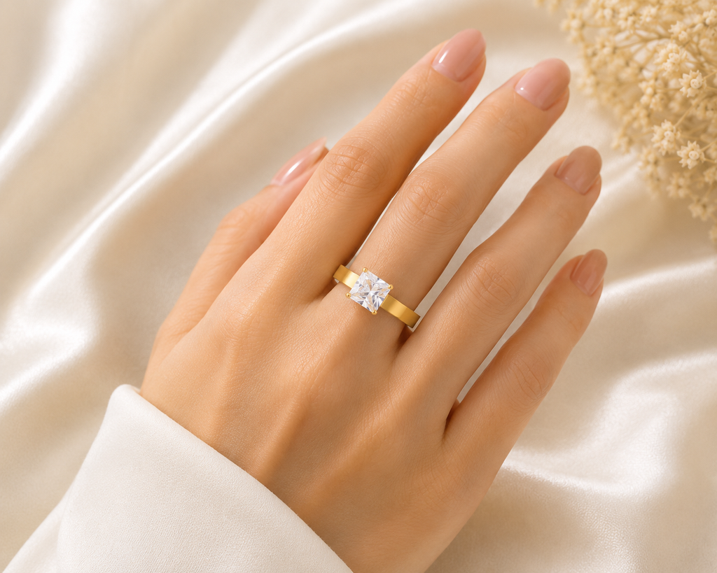 Grace Princess Diamond-Look Ring(size7,8,9)