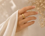 Radiant Trio Crystal Gold Ring For Women (size7,8,9)